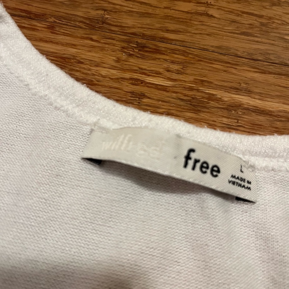 Aritzia Wilfred Free Off White Ivory Scoop Round Neck Tank Top. Size Large - Picture 3 of 10